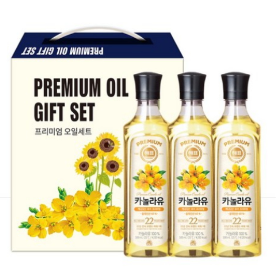 해표 카놀라유 500ml 3입 선물세트
