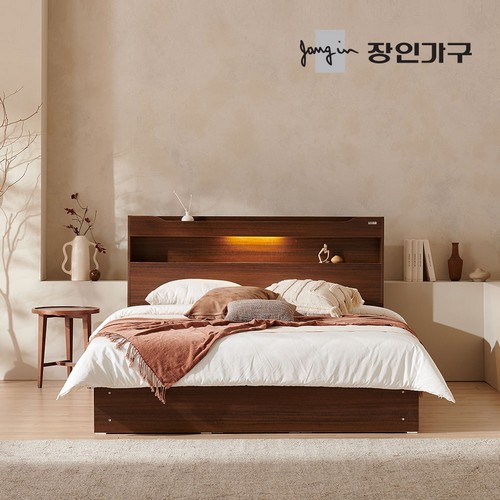 장인가구 톤즈 수납 LED흙침대 Q