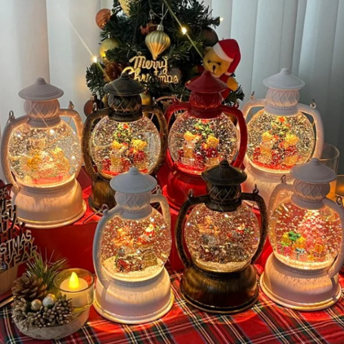 레나에너지  LED 테디 산타 오르골 스노우볼 랜턴 무드등