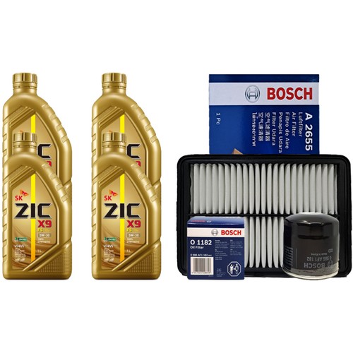 SK엔무브 ZIC X9 FS 5W30 4L + 보쉬필터 현대 더뉴 아반떼AD 1.6 LPI