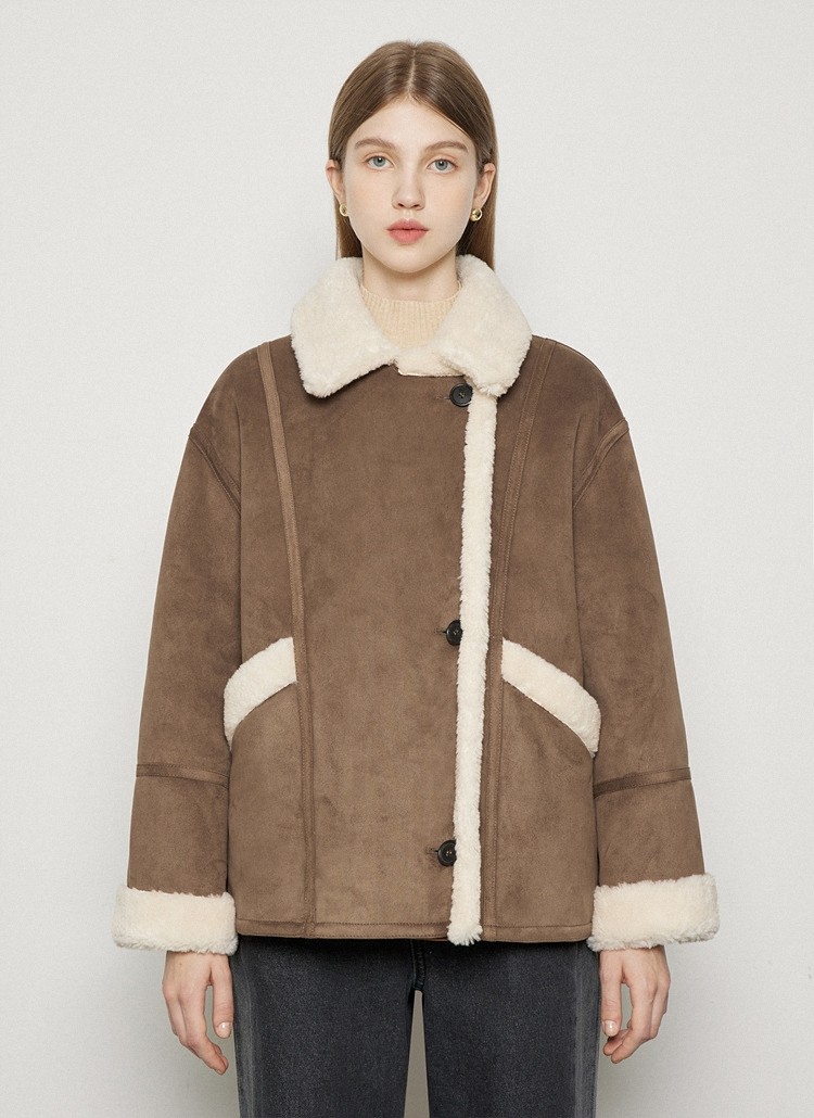 리스트 루즈핏 무스탕 재킷 TWUJKN82040