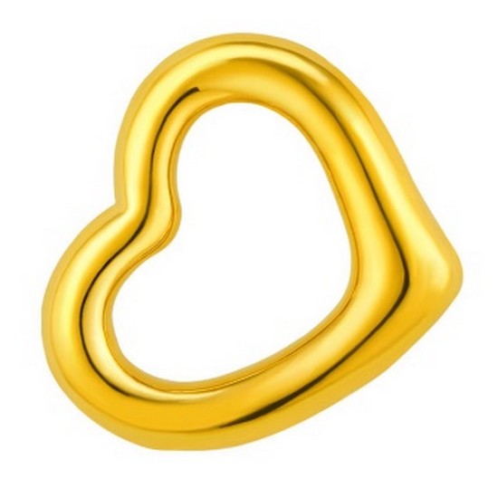 한국금다이아몬드  금 할로우 라인 하트 링 펜던트 0.23g