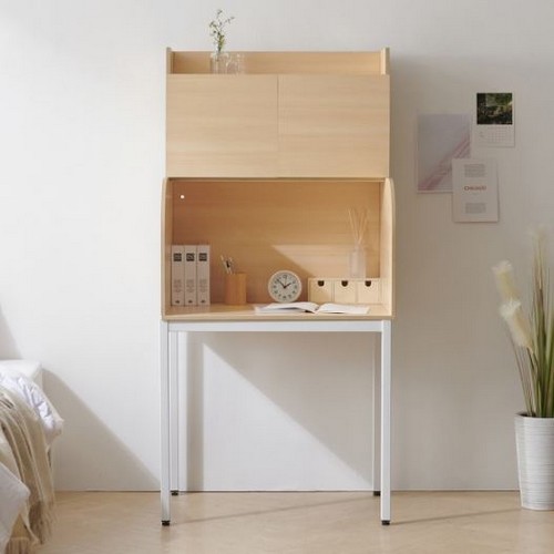 소담갤러리  파이 집중력 학생 칸막이 가정용 독서실 책상+상부장+LED