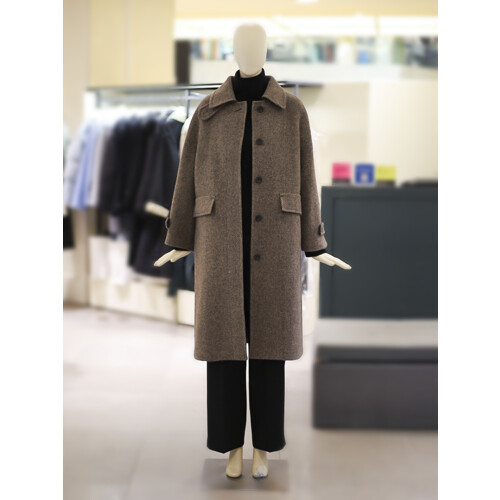 씨씨콜렉트 여성 헤링본 싱글 핸드메이드 코트_C234MSG021