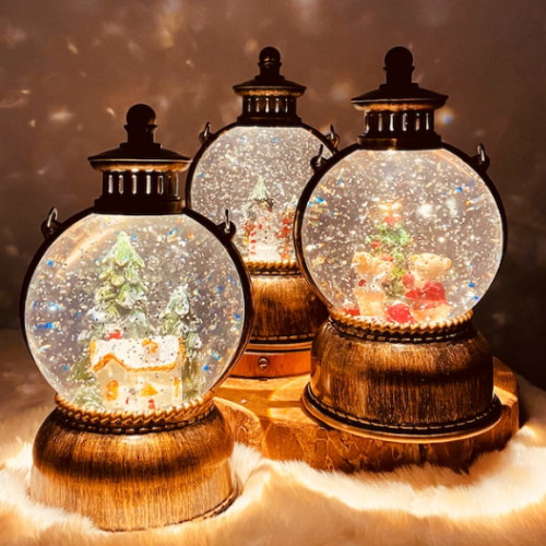 젊은이마켓  원형 램프 스노우볼 오르골 무드등