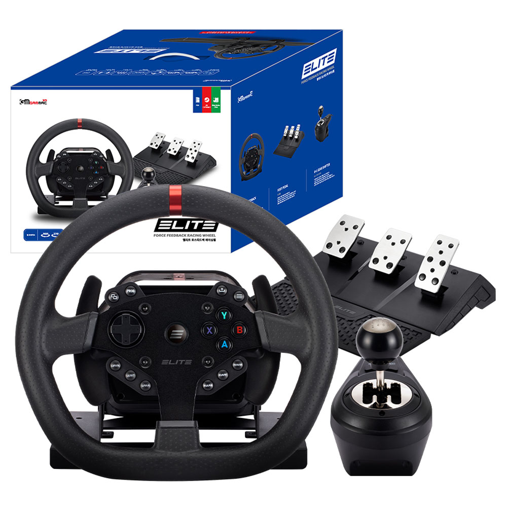 경문엔터테인먼트 겜맥 엘리트 포스 피드백 레이싱 휠