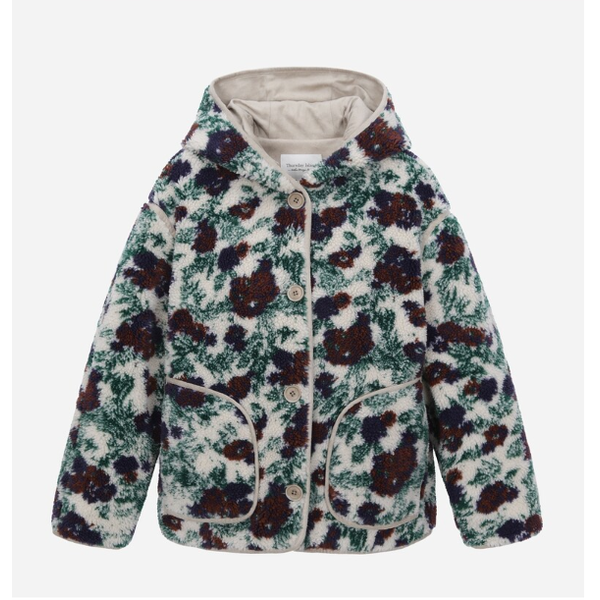 써스데이아일랜드 여성 후드 패턴 무스탕 T238MLT237W