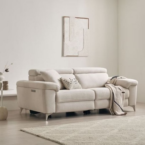 한샘 MVME 키안티 부클 패브릭 리클라이너 3인용