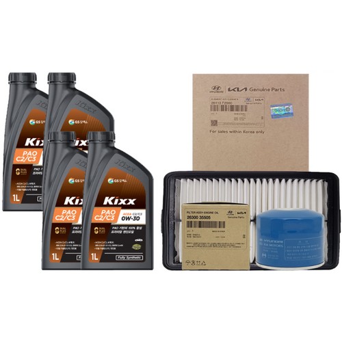 GS칼텍스 KIXX 파오 C2/C3 0W30 4L + 순정필터 현대 아반떼AD 1.6 가솔린