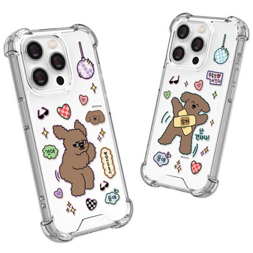 에스투비코퍼레이션 저스트포유 아이폰SE3 스트릿 댄스 파이터 곽푸들 투명방탄 강화케이스