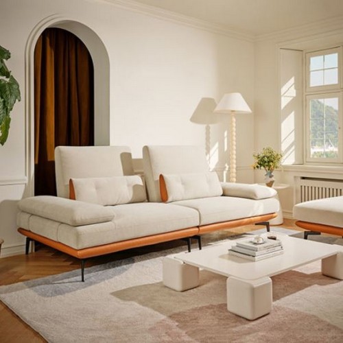 에싸 시모네 스윙기능 리브 패브릭 소파 3인용