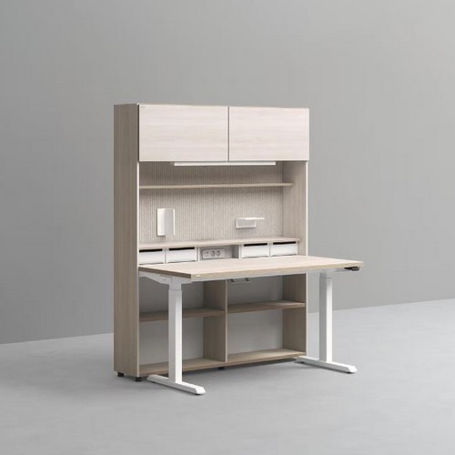 데스커 5단 모션 멀티 책상세트+조명+도어