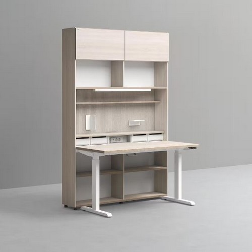 데스커 6단 모션 멀티 책상세트+조명+도어