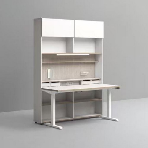 데스커 6단 모션 멀티 책상세트+조명+도어