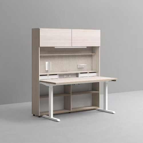 데스커 5단 모션 멀티 책상세트+조명+도어