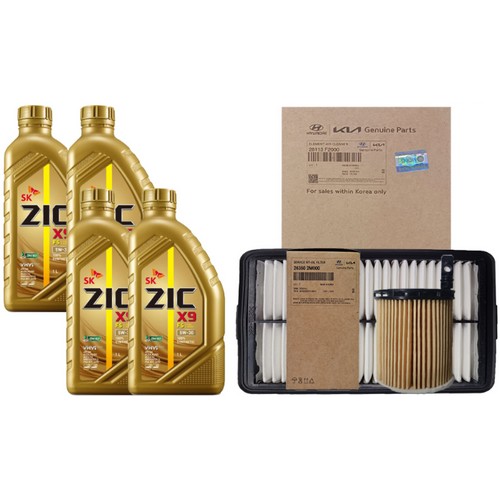 SK엔무브 ZIC X9 FS 5W30 4L + 순정필터 현대 더뉴 아반떼AD 1.6 가솔린