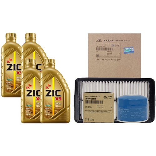 SK엔무브 ZIC X9 FS 5W30 4L + 순정필터 현대 아반떼AD 1.6 LPG