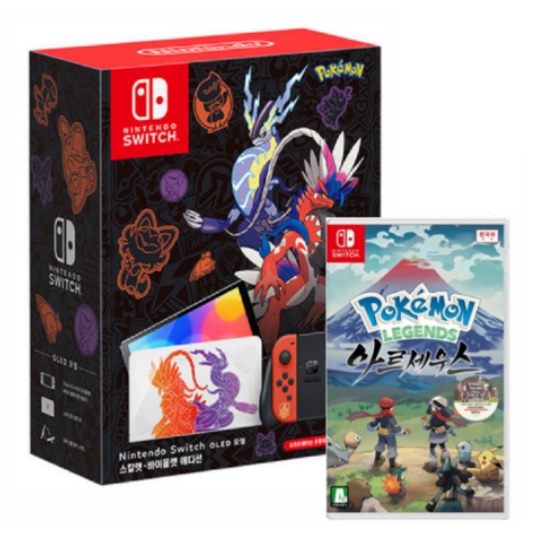 Nintendo  닌텐도 스위치 OLED 스칼렛 바이올렛 에디션 1인용 게임 패키지