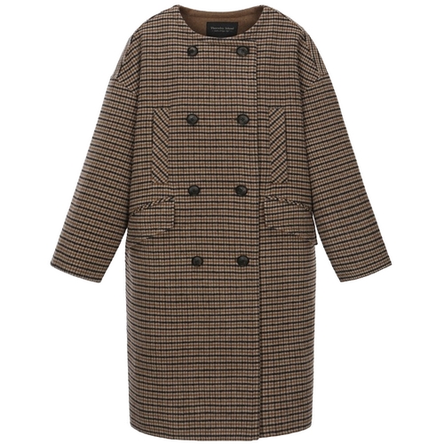 써스데이아일랜드 여성 노카라 더블여밈 코트 T228MCT242W