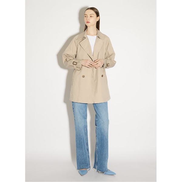쉬즈미스 여성 코튼 블렌드 베이직 하프 트렌치 코트 SWWBYN12040