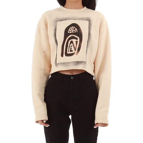 아크네스튜디오 여성 로고 프린트 크롭 오버핏 맨투맨 AI0118