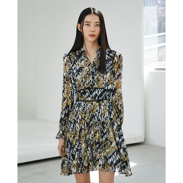 에고이스트 절개 포인트 주름 미니 원피스 EP1WO264