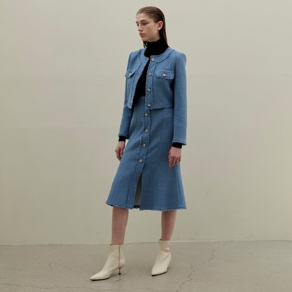 나인 유리아 셋업 트위드 머메이드 스커트 SK-4845