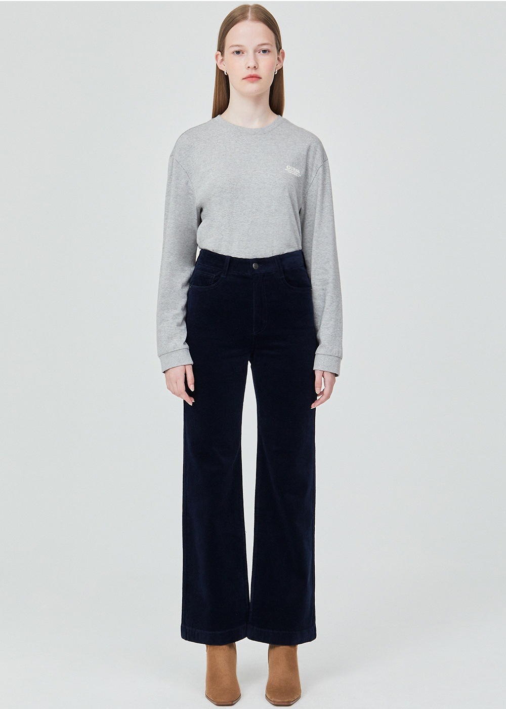 게스 여성 코듀로이 와이드 바지_YN4W9115