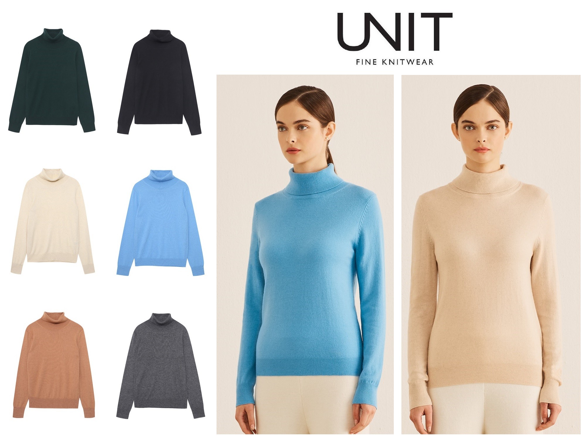 유닛 캐시미어 혼방 터틀넥 풀오버 니트 UFH4-KTN449S