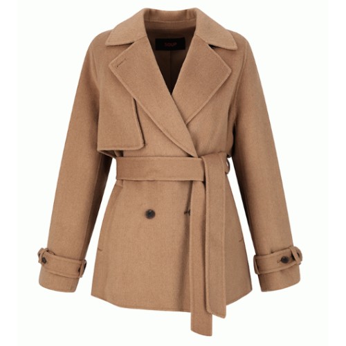 숲(SOUP) 여성 더블 버튼 벨티드 하프 코트 SZAHC33