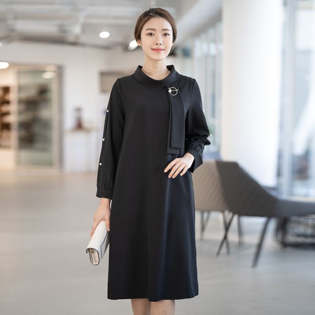 모슬린 진주 소매 원피스 OP202060