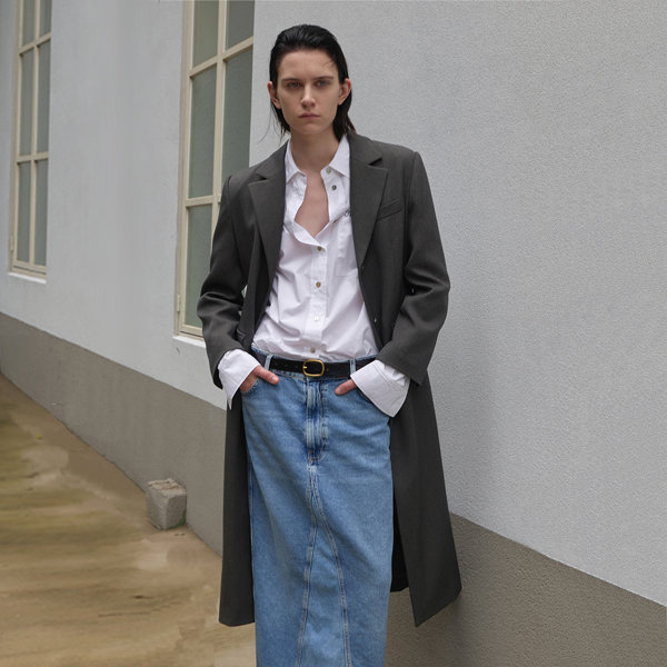 나인 에런 싱글 테일러드 롱 코트 CT-1424