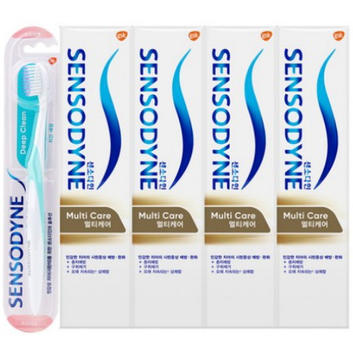 글락소스미스클라인 센소다인 멀티케어 치약 100g x 4개 + 딥클린 칫솔 x 1개