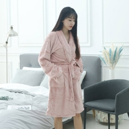 엔비  극세사 샤워가운 인디핑크 여성용