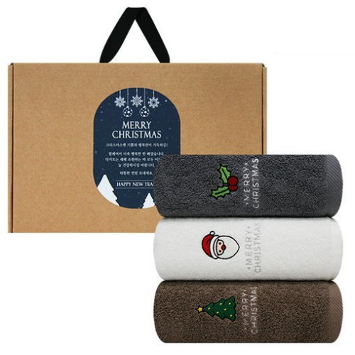 송월타월  크리스마스 산타 자수 150g