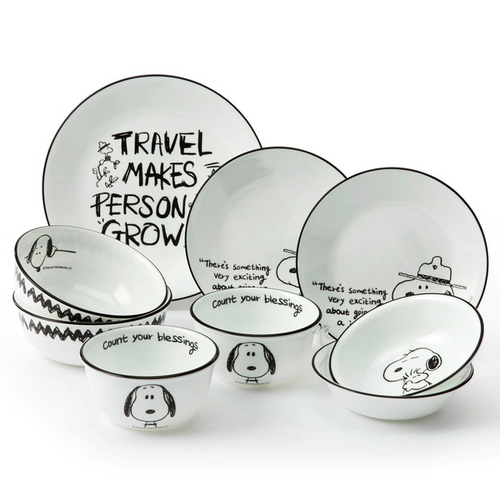 코렐 스누피 찰리 에디션 2인 코리안 듀오세트 9P