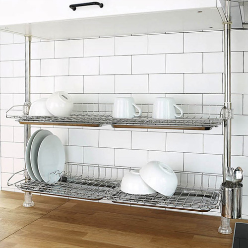 영인정공 스토피아 원터치 프라임 기둥식 싱크선반 800 스텐물받이