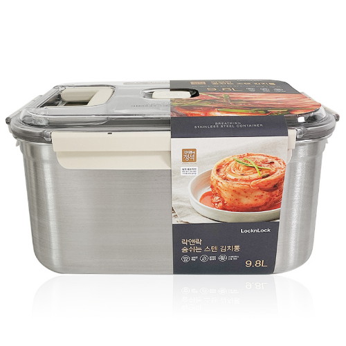 락앤락 숨쉬는 스텐 김치통 직사각 9.8L