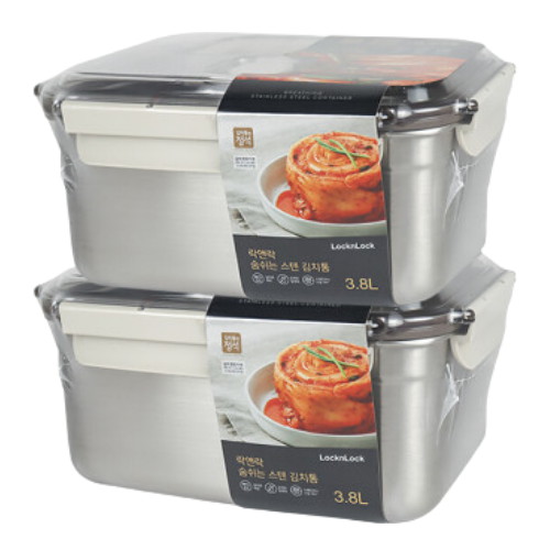 락앤락 숨쉬는 스텐 김치통 직사각 3.8L