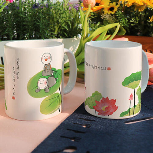 꾸밈 디자인 머그컵 연꽃과같은부처님의가르침