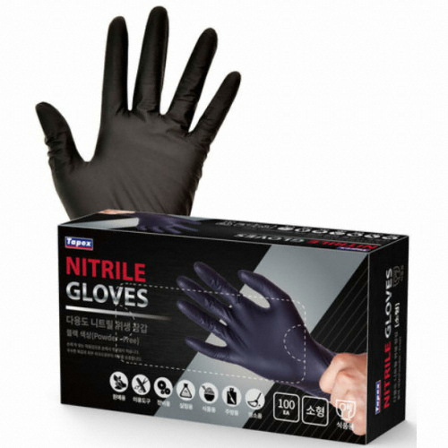 테이팩스  니트릴장갑 블랙 (중) 100매