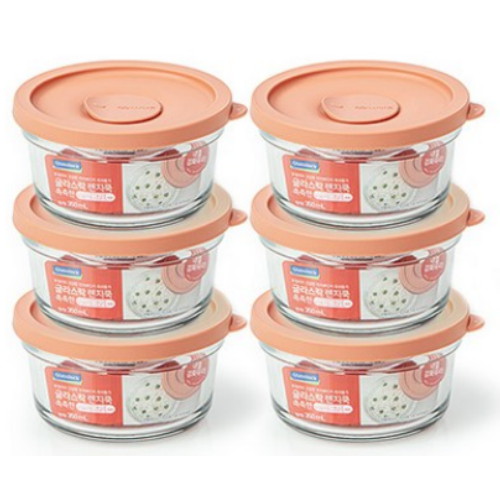 글라스락 렌지쿡 무드브릭 촉촉한 햇밥용기 원형 350ml