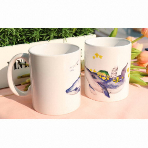 꾸밈 디자인 머그컵 제주도와독도그리고고래