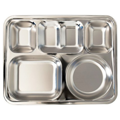 국산 스텐 무광 4찬 사각 식판