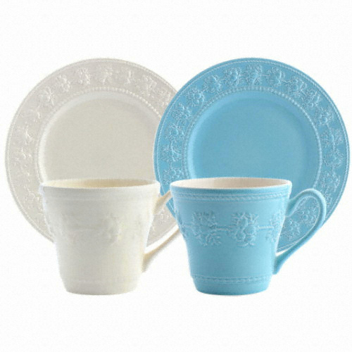 웨지우드 페스티비티 아이보리/블루 2인 브런치세트 4P