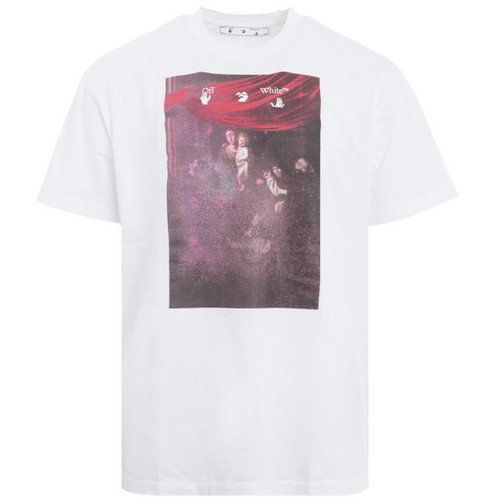 오프화이트 스프레이 카라바조 반팔 티셔츠 OMAA038S21JER0050101