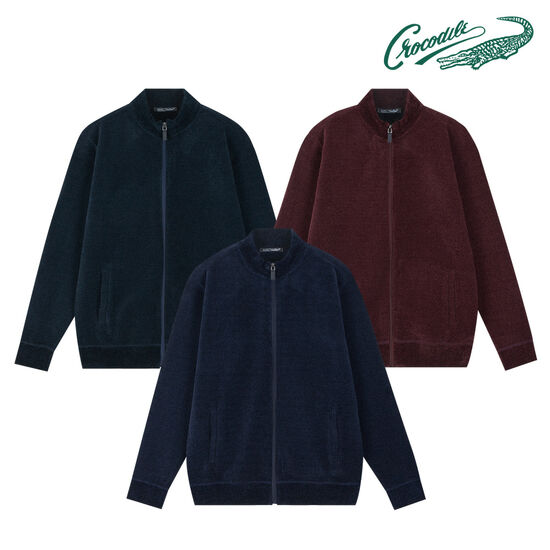 크로커다일 셔닐 하프 풀오픈형 니트집업 CDAA8KW4381