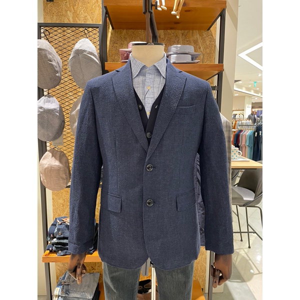 Superior 남성 여름 클렌체크 울 뱀부 혼방 자켓 A0B9201