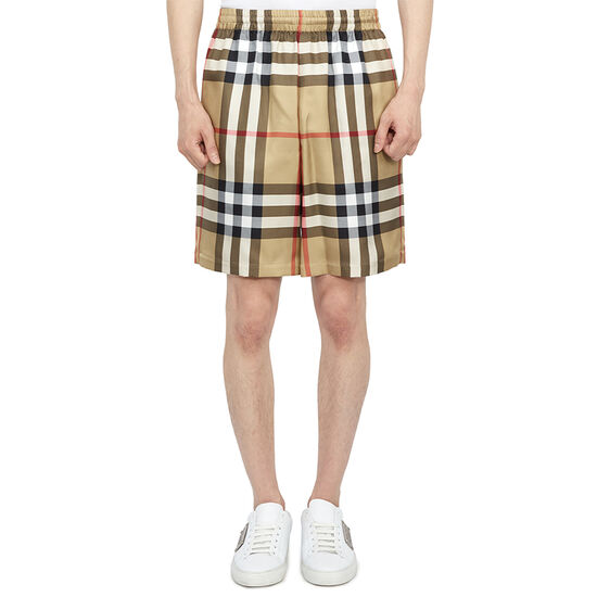 버버리 체크 BRADESTON 남자 실크 반바지_8051281 A7028