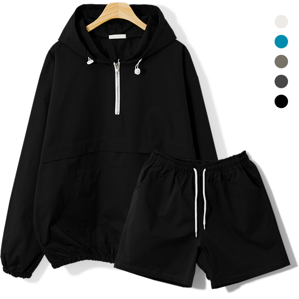 MNC 코튼 후드아노락 하프팬츠세트 MDSE511NT